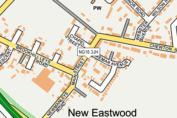 NG16 3JH map - OS OpenMap – Local (Ordnance Survey) NG16 3JH map - OS OpenMap – Local (Ordnance Survey)