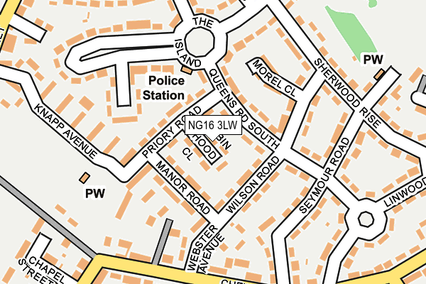 NG16 3LW map - OS OpenMap – Local (Ordnance Survey) NG16 3LW map - OS OpenMap – Local (Ordnance Survey)