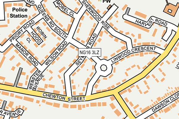 NG16 3LZ map - OS OpenMap – Local (Ordnance Survey) NG16 3LZ map - OS OpenMap – Local (Ordnance Survey)