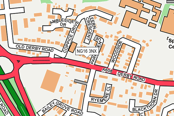 NG16 3NX map - OS OpenMap – Local (Ordnance Survey) NG16 3NX map - OS OpenMap – Local (Ordnance Survey)