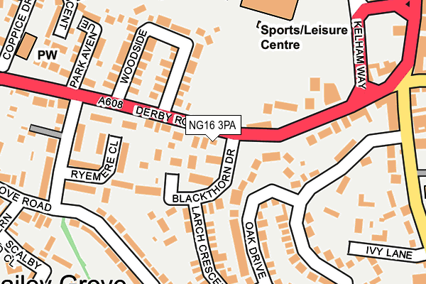 NG16 3PA map - OS OpenMap – Local (Ordnance Survey)