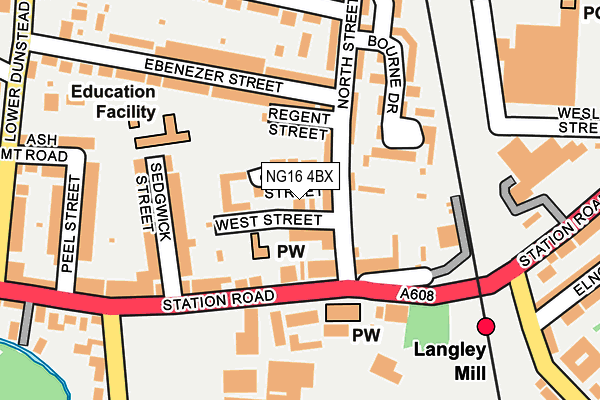 NG16 4BX map - OS OpenMap – Local (Ordnance Survey)