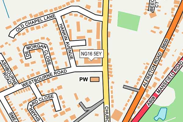 NG16 5EY map - OS OpenMap – Local (Ordnance Survey) NG16 5EY map - OS OpenMap – Local (Ordnance Survey)