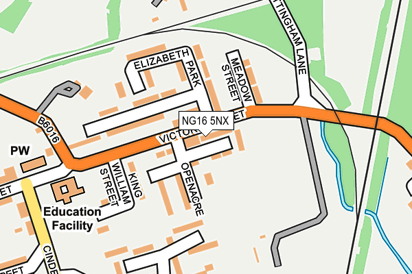 NG16 5NX map - OS OpenMap – Local (Ordnance Survey) NG16 5NX map - OS OpenMap – Local (Ordnance Survey)