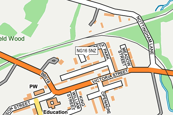 NG16 5NZ map - OS OpenMap – Local (Ordnance Survey) NG16 5NZ map - OS OpenMap – Local (Ordnance Survey)