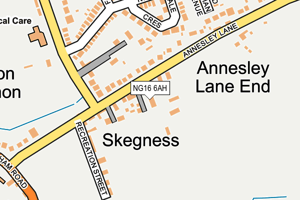 NG16 6AH map - OS OpenMap – Local (Ordnance Survey)