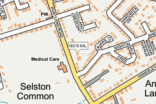 NG16 6AL map - OS OpenMap – Local (Ordnance Survey) NG16 6AL map - OS OpenMap – Local (Ordnance Survey)