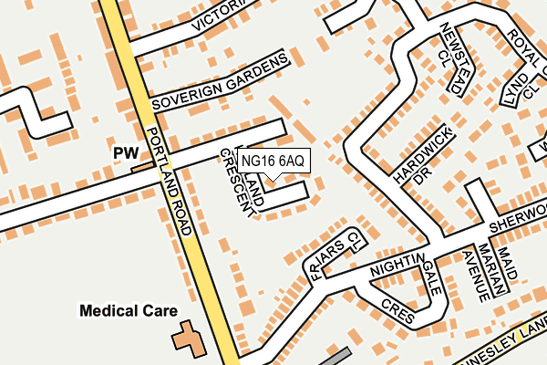 NG16 6AQ map - OS OpenMap – Local (Ordnance Survey) NG16 6AQ map - OS OpenMap – Local (Ordnance Survey)