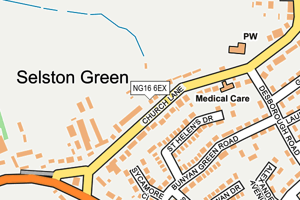 NG16 6EX map - OS OpenMap – Local (Ordnance Survey)