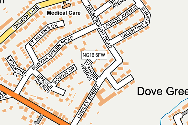 NG16 6FW map - OS OpenMap – Local (Ordnance Survey) NG16 6FW map - OS OpenMap – Local (Ordnance Survey)