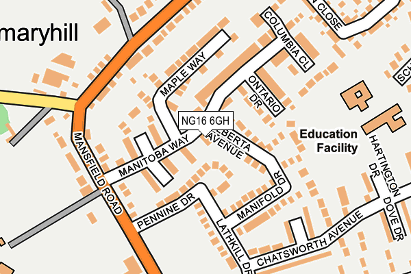 NG16 6GH map - OS OpenMap – Local (Ordnance Survey) NG16 6GH map - OS OpenMap – Local (Ordnance Survey)