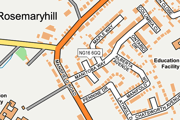 NG16 6GQ map - OS OpenMap – Local (Ordnance Survey) NG16 6GQ map - OS OpenMap – Local (Ordnance Survey)