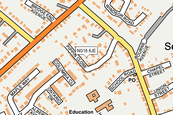 NG16 6JE map - OS OpenMap – Local (Ordnance Survey) NG16 6JE map - OS OpenMap – Local (Ordnance Survey)