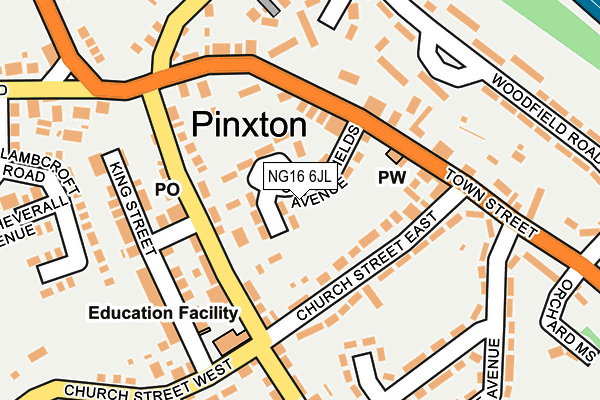 NG16 6JL map - OS OpenMap – Local (Ordnance Survey) NG16 6JL map - OS OpenMap – Local (Ordnance Survey)