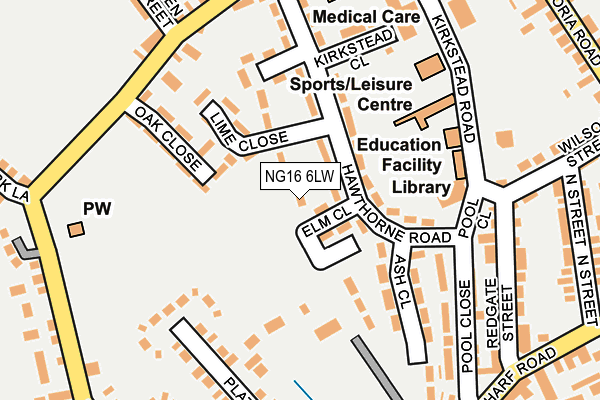 NG16 6LW map - OS OpenMap – Local (Ordnance Survey) NG16 6LW map - OS OpenMap – Local (Ordnance Survey)