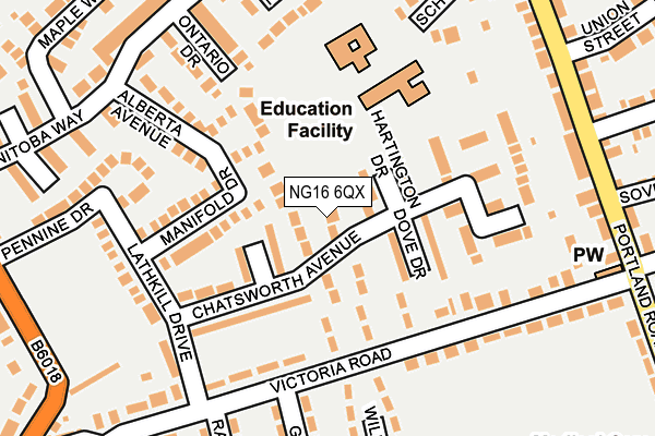 NG16 6QX map - OS OpenMap – Local (Ordnance Survey) NG16 6QX map - OS OpenMap – Local (Ordnance Survey)