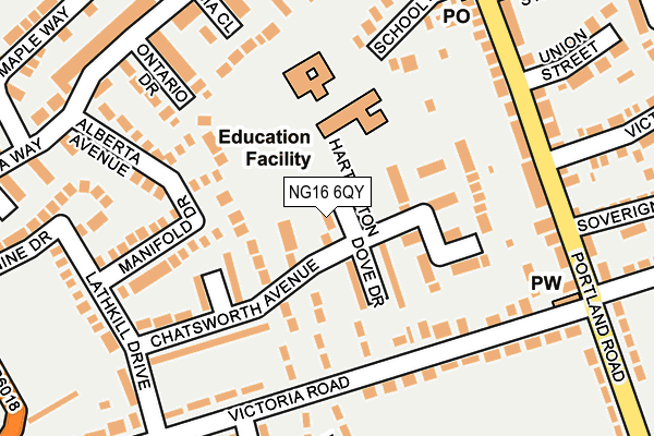 NG16 6QY map - OS OpenMap – Local (Ordnance Survey)