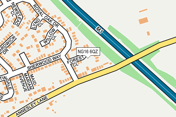 NG16 6QZ map - OS OpenMap – Local (Ordnance Survey)