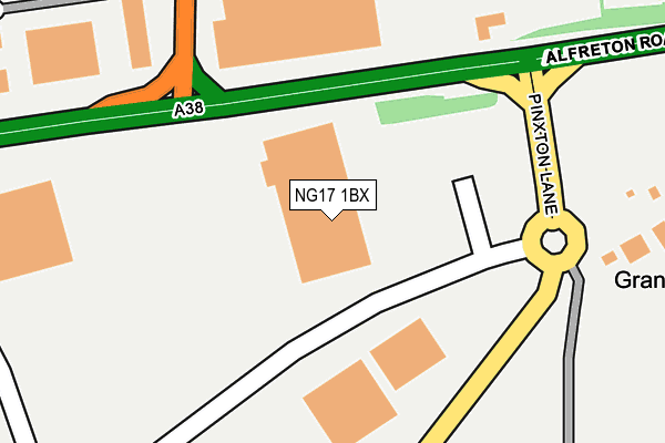 NG17 1BX map - OS OpenMap – Local (Ordnance Survey) NG17 1BX map - OS OpenMap – Local (Ordnance Survey)
