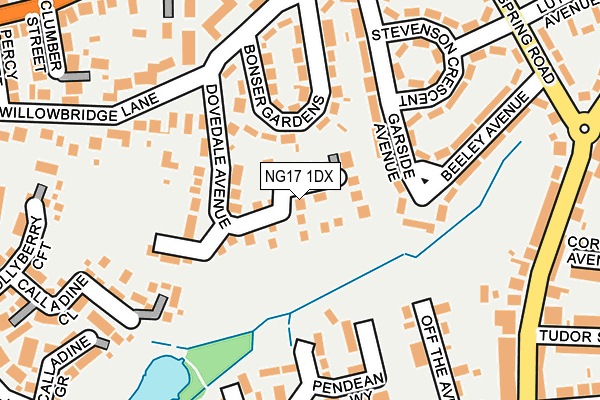 NG17 1DX map - OS OpenMap – Local (Ordnance Survey) NG17 1DX map - OS OpenMap – Local (Ordnance Survey)