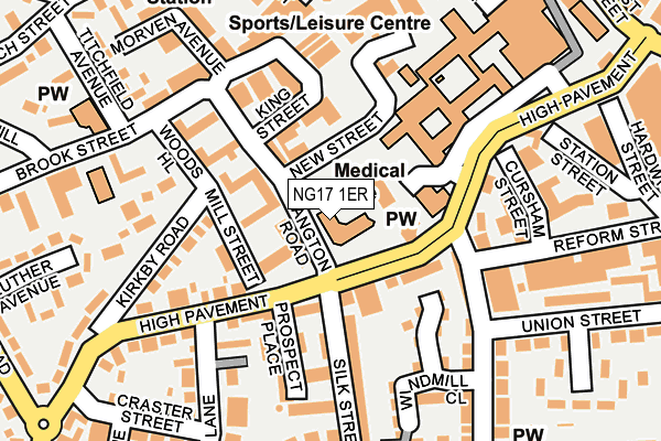 NG17 1ER map - OS OpenMap – Local (Ordnance Survey) NG17 1ER map - OS OpenMap – Local (Ordnance Survey)