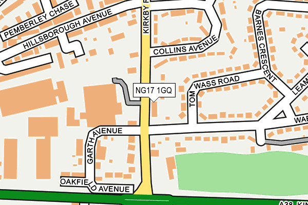 NG17 1GQ map - OS OpenMap – Local (Ordnance Survey) NG17 1GQ map - OS OpenMap – Local (Ordnance Survey)