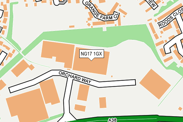 NG17 1GX map - OS OpenMap – Local (Ordnance Survey) NG17 1GX map - OS OpenMap – Local (Ordnance Survey)
