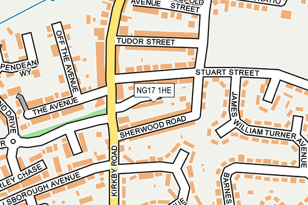 NG17 1HE map - OS OpenMap – Local (Ordnance Survey) NG17 1HE map - OS OpenMap – Local (Ordnance Survey)