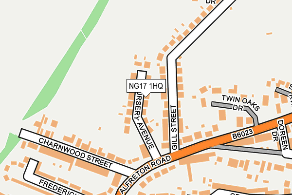 NG17 1HQ map - OS OpenMap – Local (Ordnance Survey)