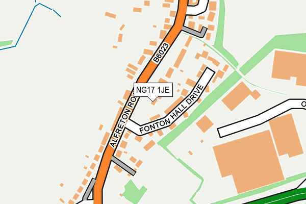 NG17 1JE map - OS OpenMap – Local (Ordnance Survey)