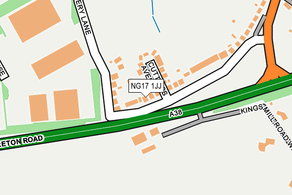 NG17 1JJ map - OS OpenMap – Local (Ordnance Survey)