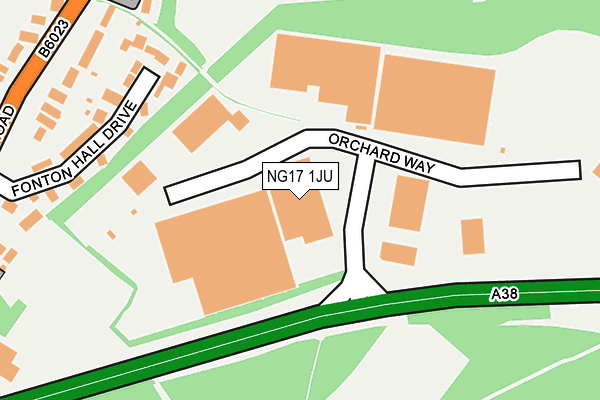 NG17 1JU map - OS OpenMap – Local (Ordnance Survey) NG17 1JU map - OS OpenMap – Local (Ordnance Survey)