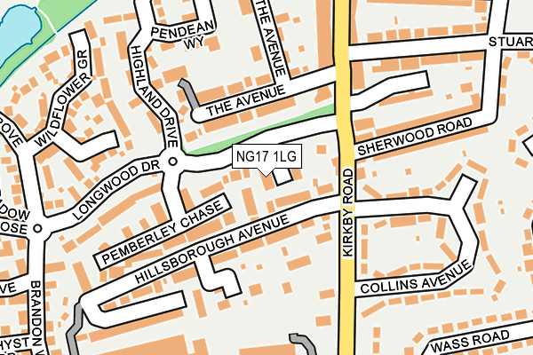 NG17 1LG map - OS OpenMap – Local (Ordnance Survey) NG17 1LG map - OS OpenMap – Local (Ordnance Survey)