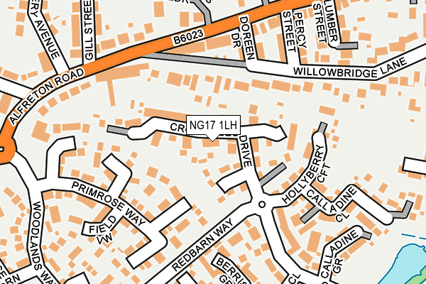 NG17 1LH map - OS OpenMap – Local (Ordnance Survey) NG17 1LH map - OS OpenMap – Local (Ordnance Survey)