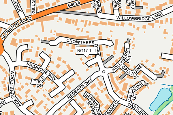NG17 1LJ map - OS OpenMap – Local (Ordnance Survey) NG17 1LJ map - OS OpenMap – Local (Ordnance Survey)