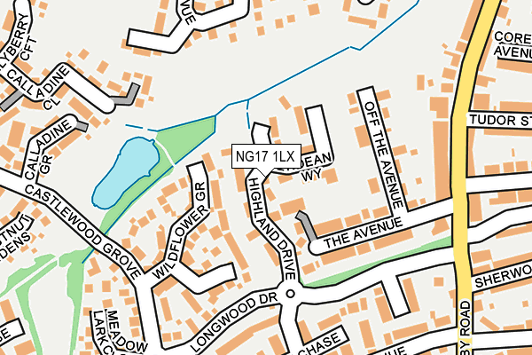 NG17 1LX map - OS OpenMap – Local (Ordnance Survey) NG17 1LX map - OS OpenMap – Local (Ordnance Survey)
