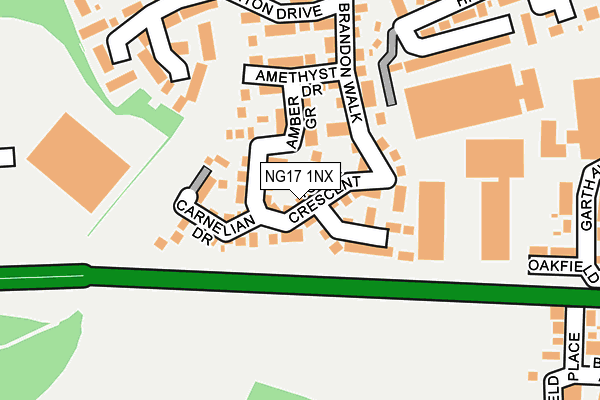 NG17 1NX map - OS OpenMap – Local (Ordnance Survey) NG17 1NX map - OS OpenMap – Local (Ordnance Survey)
