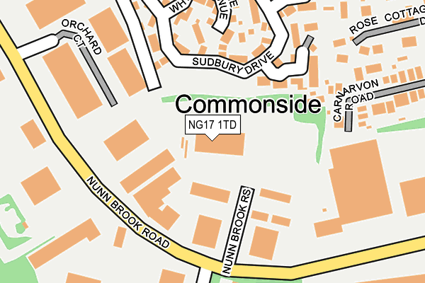 NG17 1TD map - OS OpenMap – Local (Ordnance Survey) NG17 1TD map - OS OpenMap – Local (Ordnance Survey)