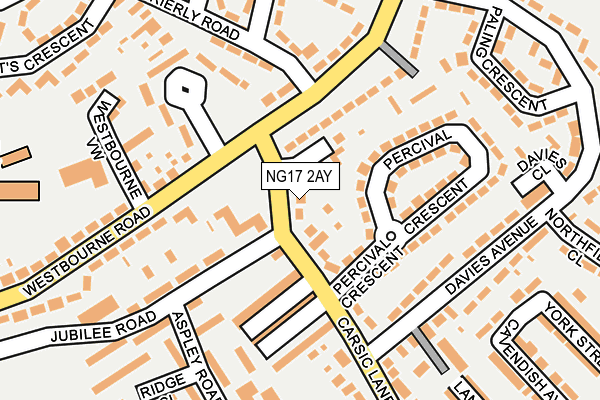 NG17 2AY map - OS OpenMap – Local (Ordnance Survey) NG17 2AY map - OS OpenMap – Local (Ordnance Survey)