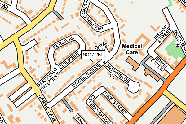 NG17 2BL map - OS OpenMap – Local (Ordnance Survey) NG17 2BL map - OS OpenMap – Local (Ordnance Survey)
