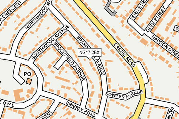 NG17 2BX map - OS OpenMap – Local (Ordnance Survey) NG17 2BX map - OS OpenMap – Local (Ordnance Survey)