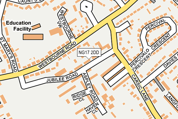 NG17 2DD map - OS OpenMap – Local (Ordnance Survey) NG17 2DD map - OS OpenMap – Local (Ordnance Survey)