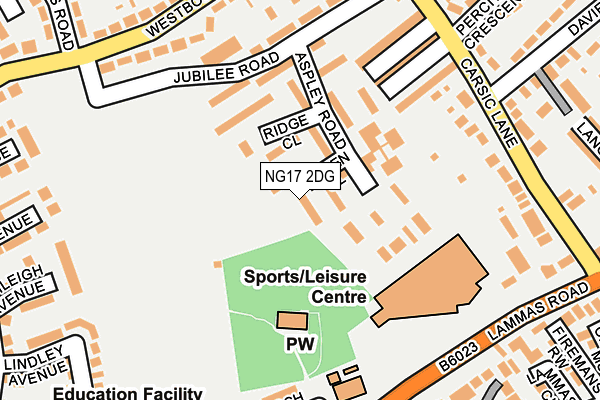NG17 2DG map - OS OpenMap – Local (Ordnance Survey) NG17 2DG map - OS OpenMap – Local (Ordnance Survey)