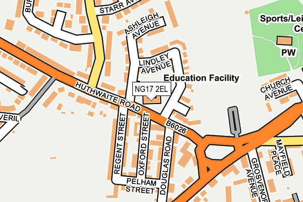 NG17 2EL map - OS OpenMap – Local (Ordnance Survey) NG17 2EL map - OS OpenMap – Local (Ordnance Survey)