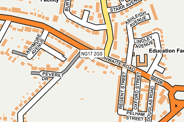 NG17 2GS map - OS OpenMap – Local (Ordnance Survey)