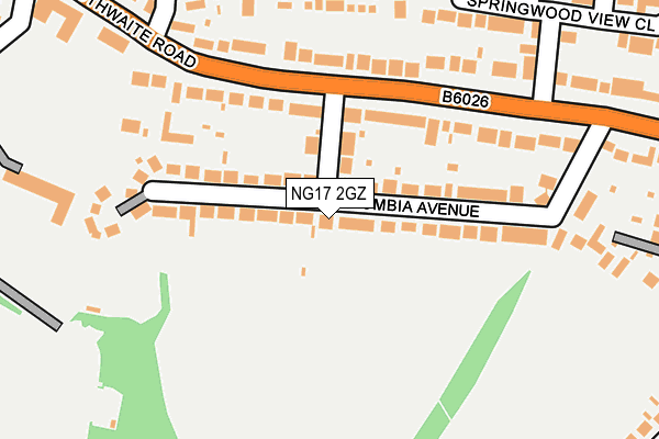 NG17 2GZ map - OS OpenMap – Local (Ordnance Survey) NG17 2GZ map - OS OpenMap – Local (Ordnance Survey)