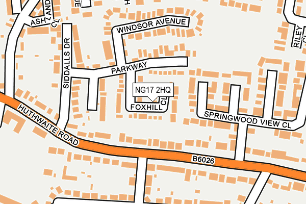 NG17 2HQ map - OS OpenMap – Local (Ordnance Survey) NG17 2HQ map - OS OpenMap – Local (Ordnance Survey)