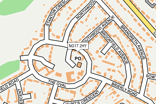 NG17 2HY map - OS OpenMap – Local (Ordnance Survey) NG17 2HY map - OS OpenMap – Local (Ordnance Survey)