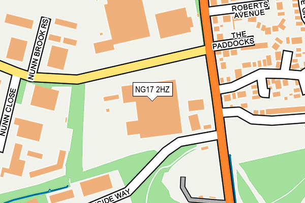 NG17 2HZ map - OS OpenMap – Local (Ordnance Survey) NG17 2HZ map - OS OpenMap – Local (Ordnance Survey)