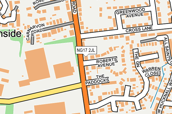 NG17 2JL map - OS OpenMap – Local (Ordnance Survey) NG17 2JL map - OS OpenMap – Local (Ordnance Survey)